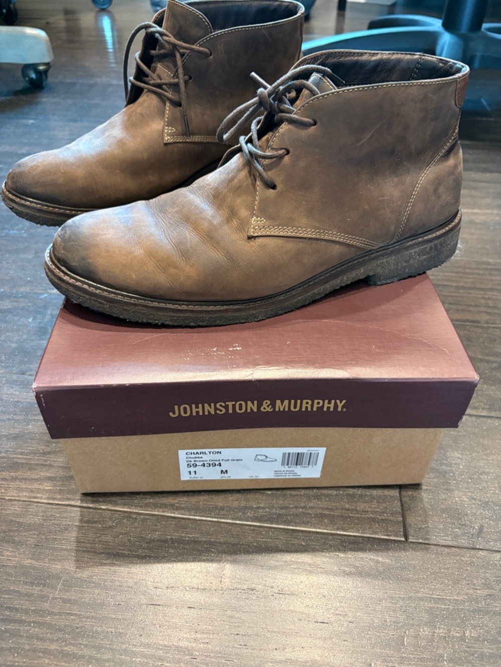 Johnston & Murphy Brown Leather Chukka Boots Lace-Up Men’s Ankle Boots Size 11